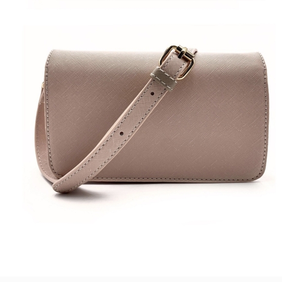 Trina Turk color block crossbody with detachable shoulder strap. Blush W/Tan - Picture 9 of 9